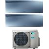Daikin Climatizzatore Condizionatore Daikin Bluevolution Dual Split Inverter serie EMURA SILVER III 9+18 con 2MXM50N R-32 Wi-Fi Integrato 9000+18000 Colore Argento - Garanzia Italiana