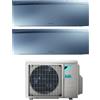 DAIKIN Climatizzatore Condizionatore Daikin Bluevolution Dual Split Inverter serie EMURA SILVER III 9+9 con 2MXM68N R-32 Wi-Fi Integrato 9000+9000 Colore Argento - Garanzia Italiana