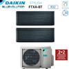 Daikin Climatizzatore Condizionatore Daikin Bluevolution Dual Split Inverter serie STYLISH REAL BLACKWOOD 12+18 con 2MXM50M9/N R-32 Wi-Fi Integrato 12000+18000 Colore Legno Nero - Garanzia Italiana