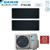 Daikin Climatizzatore Condizionatore Daikin Bluevolution Dual Split Inverter serie STYLISH TOTAL BLACK 9+18 con 2MXM50M9/N R-32 Wi-Fi Integrato 9000+18000 Colore Nero Garanzia Italiana
