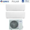 GREE Climatizzatore Condizionatore Gree Dual Split Inverter serie PULAR 9+12 con GWHD(14)NK6OO R-32 Wi-Fi Integrato 9000+12000