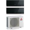 Mitsubishi Electric Climatizzatore Condizionatore Mitsubishi Electric Dual Split Inverter serie KIRIGAMINE ZEN BLACK MSZ-EF 9+15 con MXZ-2F53VF Black R-32 Wi-Fi Integrato Colore Nero 9000+15000