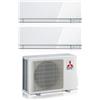 Mitsubishi Electric Climatizzatore Condizionatore Mitsubishi Electric Dual Split Inverter serie KIRIGAMINE ZEN WHITE MSZ-EF 18+18 con MXZ-3F68VF R-32 Wi-Fi Integrato Colore Bianco 18000+18000