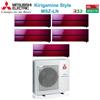 Mitsubishi Electric Climatizzatore Condizionatore Mitsubishi Electric Penta Split Inverter serie Kirigamine Style MSZ-LN 9+9+9+9+12 con MXZ-5F102VF Ruby Red R-32 Wi-Fi Integrato Colore Rosso 9000+9000+9000+9000+12000