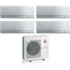 Mitsubishi Electric Climatizzatore Condizionatore Mitsubishi Electric Quadri Split Inverter serie KIRIGAMINE ZEN SILVER MSZ-EF 7+9+12+15 con MXZ-4F72VF R-32 Wi-Fi Integrato Colore Argento 7000+9000+12000+15000