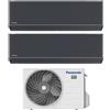 Panasonic Climatizzatore Condizionatore Panasonic Dual Split Inverter Serie Etherea Dark 7+12 con CU-2Z35TBE R-32 Wi-Fi Integrato Colore Grigio Grafite 7000+12000