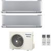 Panasonic Climatizzatore Condizionatore Panasonic Dual Split Inverter Serie Etherea Silver 9+9 con CU-2Z50TBE R-32 Wi-Fi Integrato 9000+9000 Argento