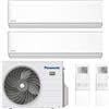 Panasonic Climatizzatore Condizionatore Panasonic Dual Split Inverter Serie Etherea White 7+12 con CU-2Z50TBE R-32 Wi-Fi Integrato Colore Biannco 7000+12000