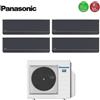 Panasonic Climatizzatore Condizionatore Panasonic Quadri Split Inverter Serie Etherea Dark 7+7+7+7 con CU-4Z68TBE R-32 Wi-Fi Integrato Colore Grigio Grafite 7000+7000+7000+7000
