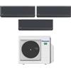 Panasonic Climatizzatore Condizionatore Panasonic Trial Split Inverter Serie Etherea Dark 7+7+7 con CU-3Z52TBE R-32 Wi-Fi Integrato Colore Grigio Grafite 7000+7000+7000
