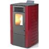 King Stufa a Pellet 10 kW Modello KING 118 Bordeaux Per Ambienti Fino a 100 MQ - New