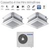 Samsung Climatizzatore Condizionatore Samsung Dual Split Inverter Cassetta 4 Vie Mini Windfree 12+12 con AJ068TXJ3KG/EU R-32 12000+12000 Wi-Fi Optional con Griglia Inclusa