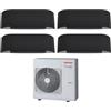 Toshiba Climatizzatore Condizionatore Toshiba Quadri Split Inverter serie HAORI 10+10+10+13 (9+9+9+12) RAS-4M27U2AVG-E R-32 Wi-Fi Integrato 10000+10000+10000+13000 (9000+9000+9000+12000) Grigio Scuro