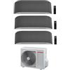 Toshiba Climatizzatore Condizionatore Toshiba Trial Split Inverter serie HAORI 10000+10000+16000 (9000+9000+15000) con RAS-3M18U2AVG-E Wi-Fi Integrato Grigio Chiaro/Grigio Scuro 10+10+16 (9+9+15) - NOVITA' Grigio Scuro