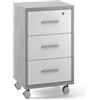 Generico CASSETTIERA 3C. C/RUOTE CM.46X37X57H CEMENTO/BCO