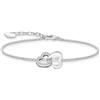 THOMAS SABO Bracciale con cuori intrecciati in argento placcato oro A2163-051-14, Eine Grösse, Argento sterling, Zirconia cubica