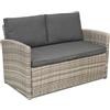 Divano 2 posti in polyrattan Monaco Garden Point grigio chiaro