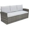 Divano tre posti Monaco Garden Point in rattan grigio