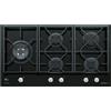 GLEM GAS S.P.A. Glem Pianoi Cottura Gas GV95TXBK Nero Lucido