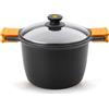 BRA Efficient | Pentola alta, alluminio fuso, Nero, 20 cm