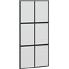 vidaXL Porta Scorrevole Nera 102,5x205 cm Vetro Temperato e Alluminio