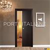 FIP Porta porte scorrevole scomparsa interno muro da 90x210 Wenge con serratura