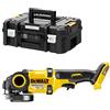 DeWalt XR FLEXVOLT 54V 125mm Brushless Mini-Grinder elettronico, Soft Start, freno, frizione, senza caricabatteria/batteria e custodia TSTAK II, Multicolore