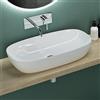 maimai Mai & Mai Lavabo da Appoggio 70x37x13,5cm, Lavandino Bagno in Ceramica con Nano Rivestimenti inclusi, Bianco, Brüssel104