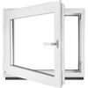 Generic ‎BauPLAZA - Finestra Serramenti in PVC - BIANCO - Vetro camera - LxA 80 x 40 cm Lato maniglsa: Sinistra LxA 800 x 400 mm - Funzione Girevole - Ottima scelta