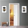 PORTE ITALIANE Porta scorrevole porta a scomparsa per scrigni cartongesso in laminato Bianco Finitura Ottone