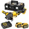 DeWalt Mini - Smerigliatrice brushless XR FLEXVOLT 54V 125mm con 2 batterie 54V/18V Li-Ion 6Ah Elettronica, Soft Start, Freno, Frizione e custodia TSTAK II, multicolore