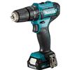 Makita HP333DWAE - Trapano combinato CXT agli ioni di litio da 12 V, con 2 batterie agli ioni di litio da 2,0 Ah e caricabatterie, fornito in una custodia per il trasporto