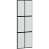 vidaXL Porta Scorrevole Nera 90x205 cm in Vetro Temperato e Alluminio