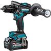 Makita HP001GM201 - Trapano avvitatore a percussione 13 mm Brushless XGT + 2 batterie 40 Vmax 4 Ah Li-ION BL4040 + caricatore DC40RA + cofanetto Makpac