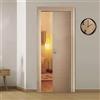 FIP Porta porte scorrevole scomparsa interno muro da 90x210 rovere sbiancato con serratura