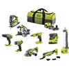 RYOBI - Combo 9 strumenti - 1 batteria 5.0Ah - 1 batteria 2.0Ah - 1 caricatore - R18CK9-252S