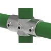 Fenau | Raccordo a croce, raccordo per tubi, 90°, Ø 42,4 mm, traversa, ghisa malleabile, zincato a caldo, viti incl.