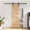 NITCA Porta Scorrevole in Legno con Set Hardware, Porta del Granaio, Porta Scorrevole Esterno e Interno, Porta Scorrevole da Letto, Cucina, Fienile, Garage e Così, Nero 70x210 cm Tipo 2