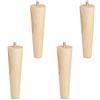 SOTECH Set 4 Piedini per Mobili Faggio Legno Grezzo 150 mm/forma conica Ø 45/25 mm con bullone filettaura M8 di Sotech