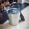 CKB LTD Secchio per caminetto con coperchio rimovibile, supporto universale per legna da ardere, carbone, cassonetto per cenere, per camino e griglia, in acciaio zincato