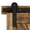 CCJH 9ft/274cm Binario per Porta Scorrevole Kit per porta singola in legno in Stile Rustico, Nero