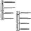 Gedotec Fasce per porte regolabili in 3 DIM, 2 pezzi, ruote ø 20 mm, cerniere per porte in legno e porte da camera, in acciaio zincato, 2 pezzi, per porte interne