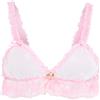 Satini Femminuccia con Volant Pizzo Attillato Trasparente Bralette Reggiseno (Bianco - Rosa Pastello, L)