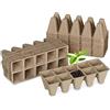 relaxdays Set da 24 Griglie per Vasetti, Tavolette per 240 Piantine, Carta Biodegradabili, HLP 5,5x22x8,5cm, Naturale