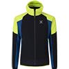 MONTURA WIND REVOLUTION HOODY JACKET GIACCA TECNICA SOFTSHELL ANTIVENTO TRASPIRANTE - NERO/VERDE LIME (L)