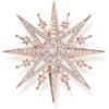 THOMAS SABO X0281-578-14 - Spilla da donna con zirconi bianchi, in argento sterling 925 placcato oro rosa, dimensioni: 46 x 46 mm, H: ca. 46mm / B: ca. 46mm, Argento sterling, Zirconia cubica