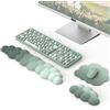 MoKo Poggiapolsi a Nuvola, Poggiapolsi Ergonomico per Tastiera con Poggiapolsi per Mouse, Poggiapolsi Durevole in Poliestere a Nuvola per Tastiera, Mouse, Ufficio, Gioco, Computer, Laptop, Verde