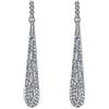 Clearine Orecchini Donna Cerimonia Sposa Elegante Cristallo Goccia con perline Lungo pendenti per Trasparente Argento-fondo
