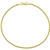 Bling Jewelry Braccialetto Cavigliera A Catena Di Cavo Resistente Per Donne Giallo Placcato In Oro 14K Su Argento Sterling .925 Lunghezza 10 Pollici Fatto In Italia