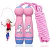 TZQFROCE Corda per Saltare Animato Unicorno Speed Rope Rosa Manico Legno Regolabile 260cm per 6-10 Anni Allenamento Fitness